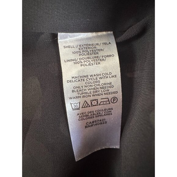 ANN TAYLOR LOFT Black Sheer Polka Dot Lined Mock Neck Blouse Womens Size S - Picture 6 of 6